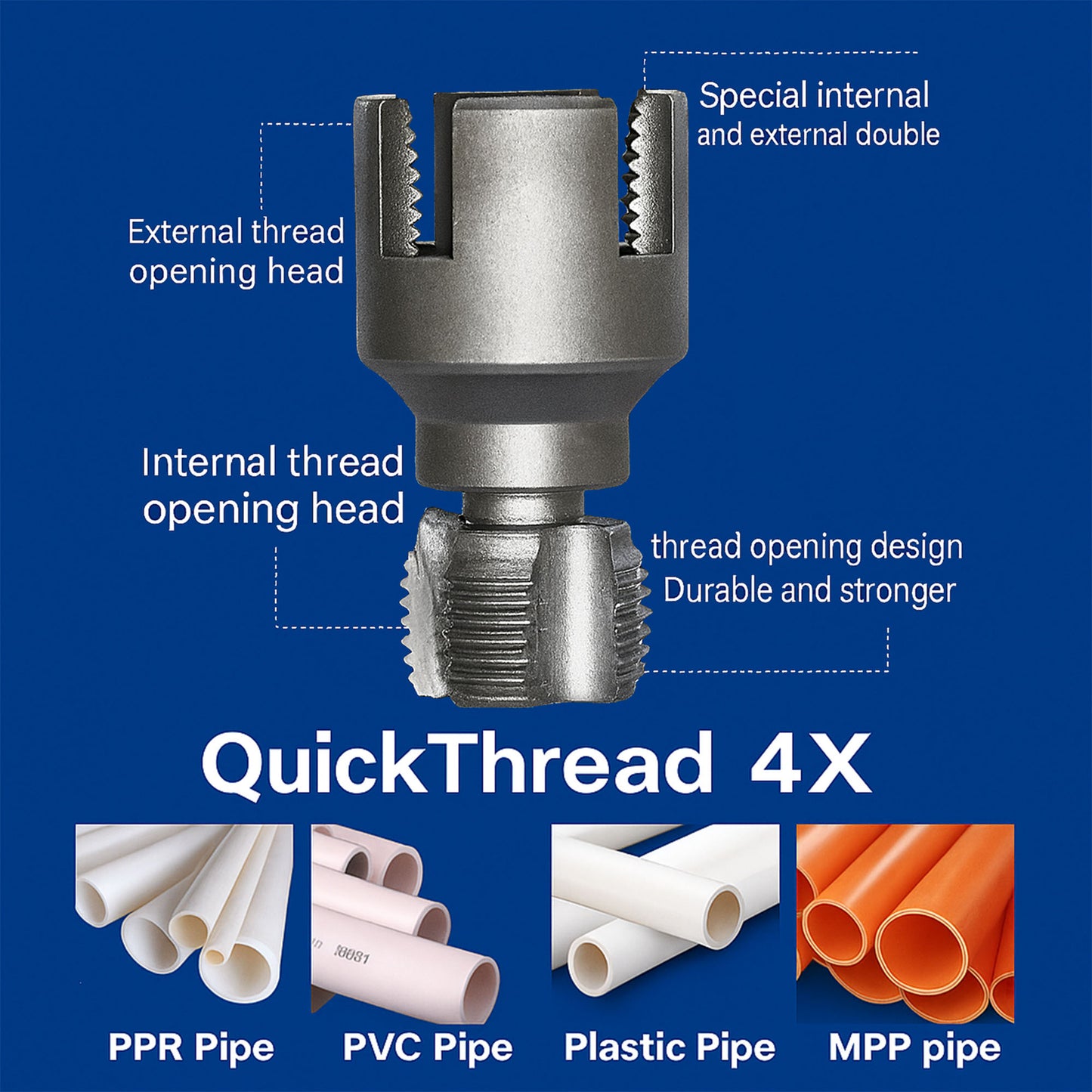 PazleGee QuickThread 4X™ – 4-in-1 Pipe Threading Tool for PPR & PVC